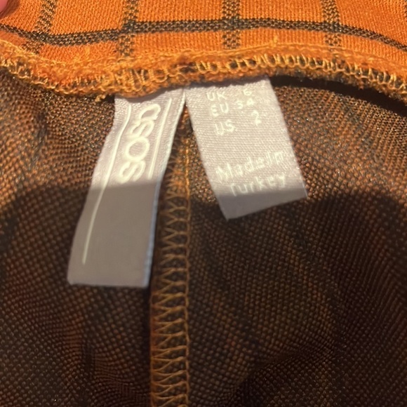 ASOS Wide Leg Culotte Windowpane Pants in Rust - Picture 11 of 13